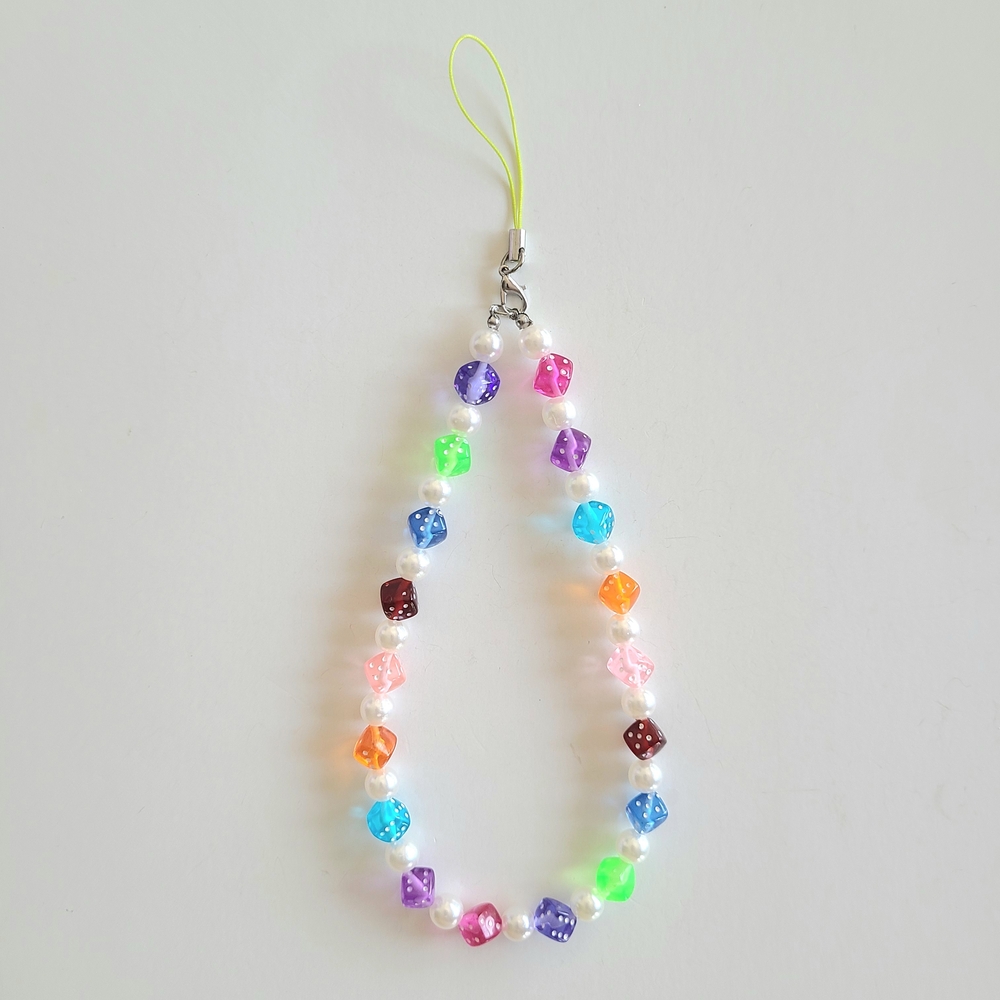 Rainbow Dice Phone Charm